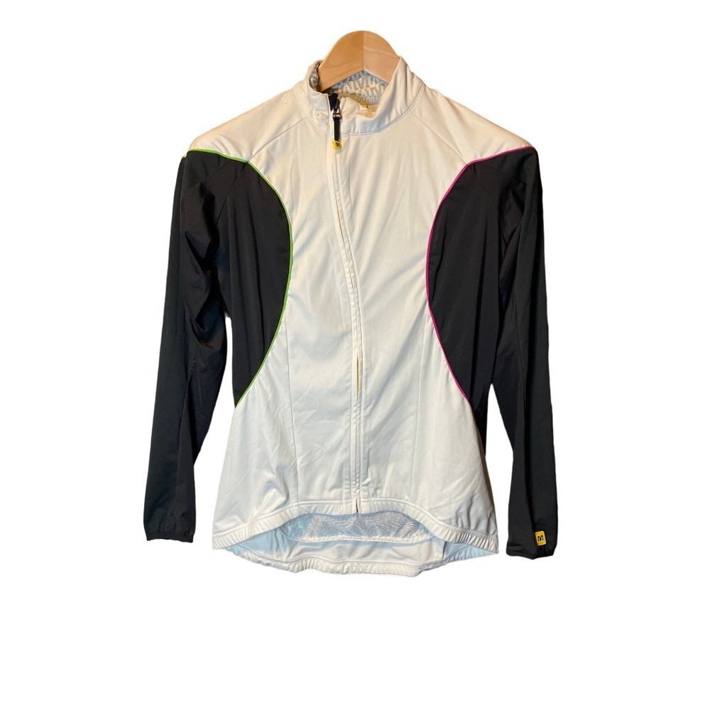 Mavic Black White Long Sleeved Fitted Cycling Jacket Sz L
